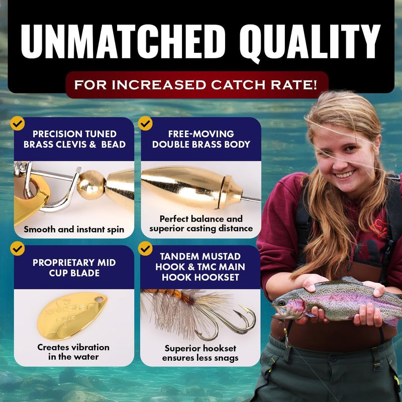 RoxStar Lures RoxStar Fly Strikers Proven Nationwide to Out-Fish Any Spinner | Hand-Tied in The USA | Most Versatile Fishing Spinner Ever! Trout Lure Also for Bass & Steelhead | Stop Fishing - Start Catching - Image 4